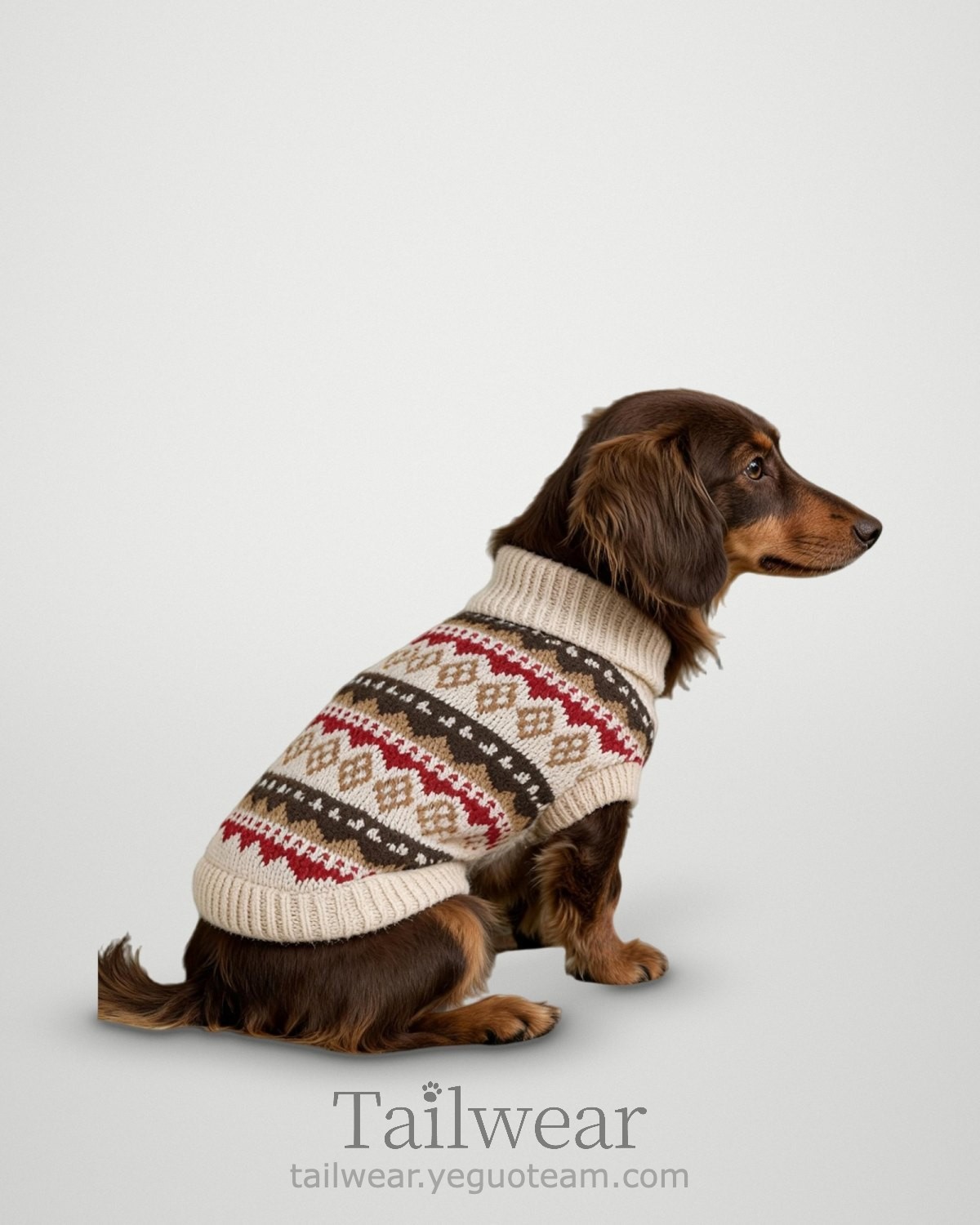 Fair Isle Turtleneck Sweater – Coffee