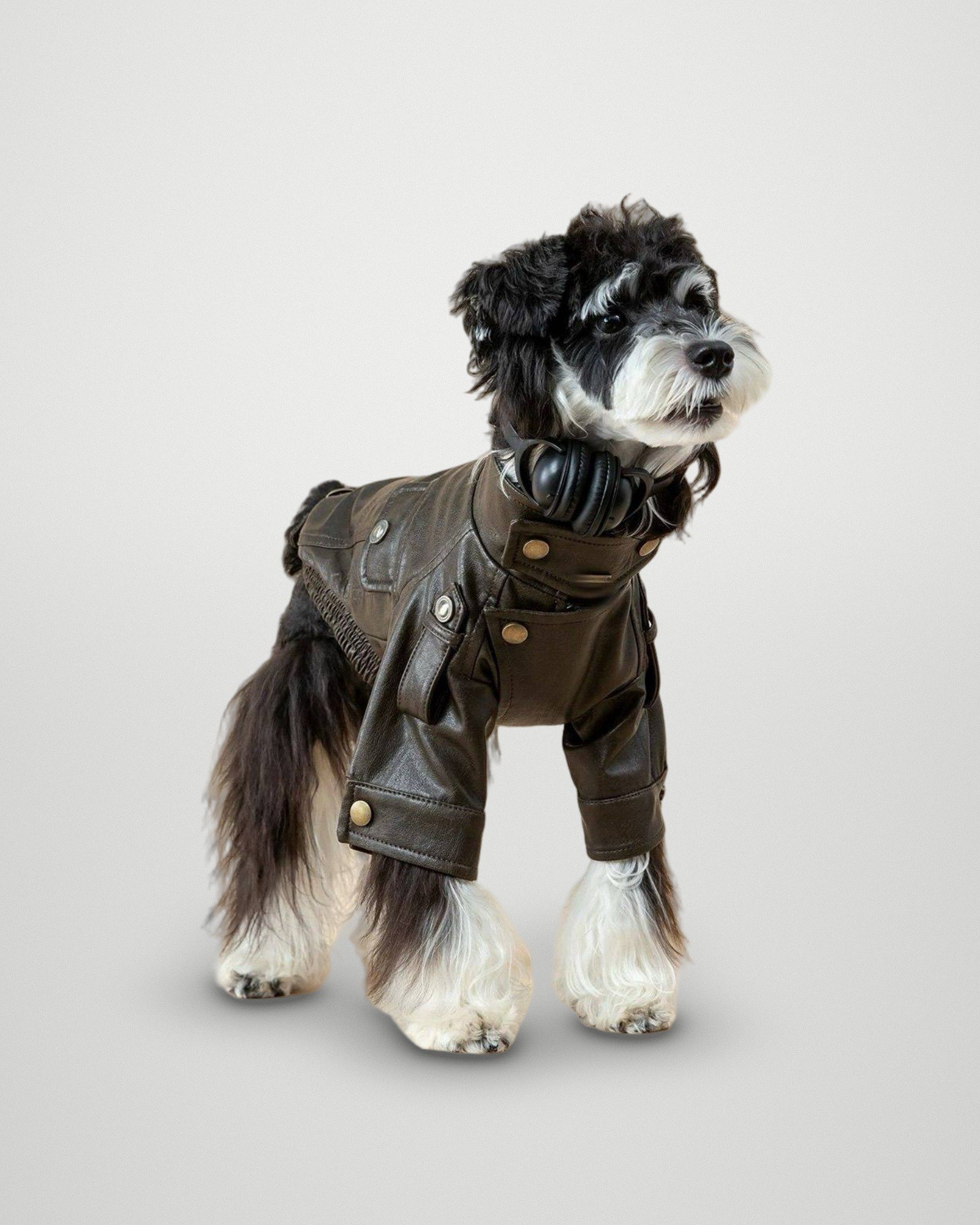Moto Faux Leather Jacket – Dark Brown