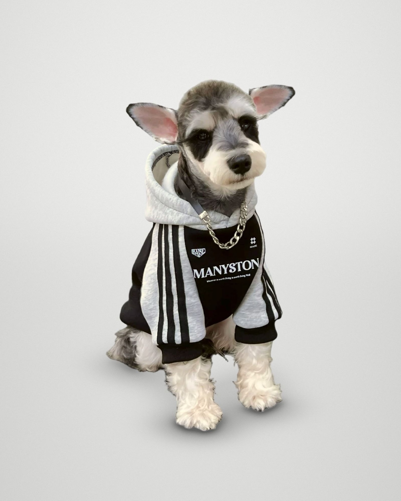 MANYSTON Varsity Stripe Hoodie – Black