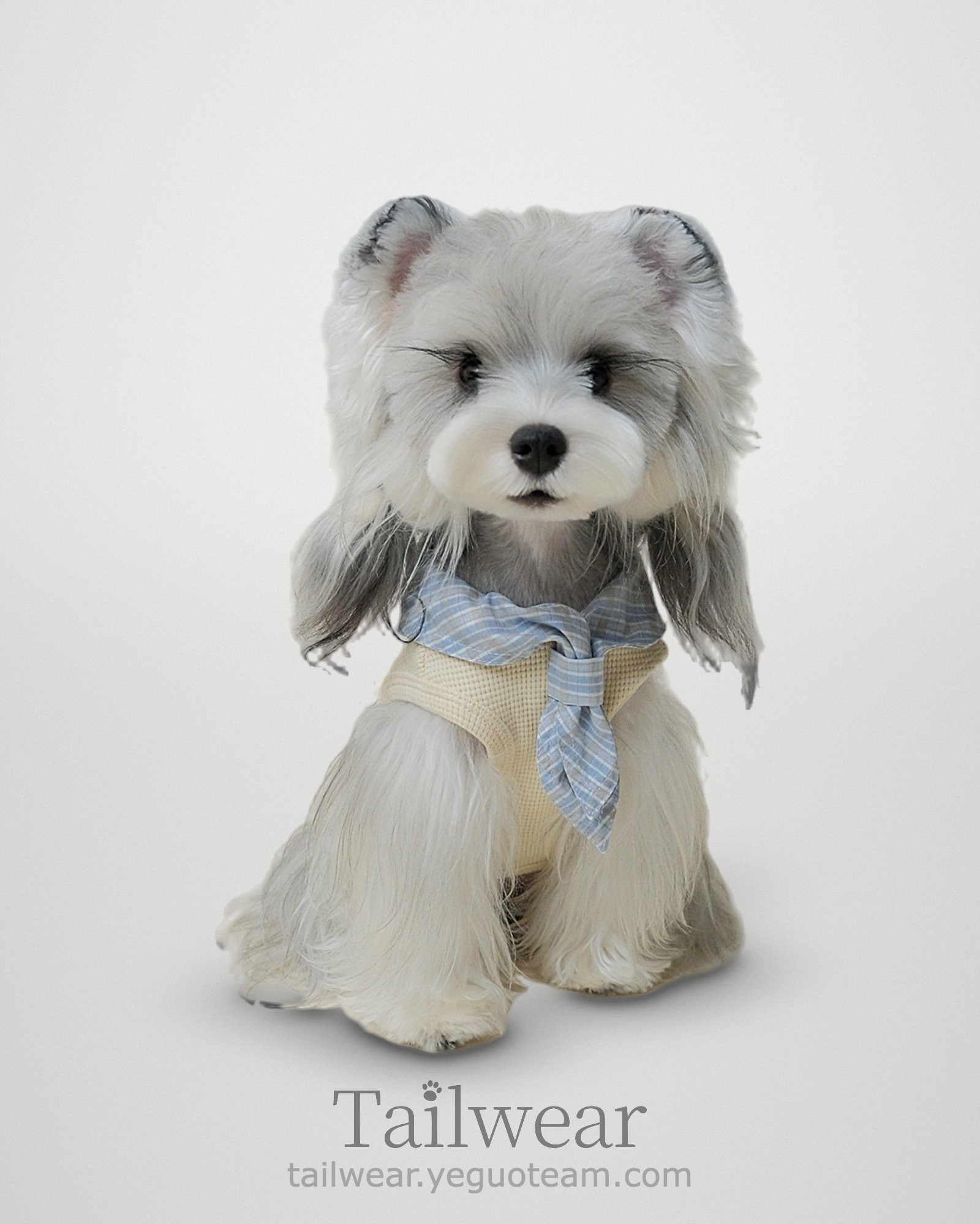 Plaid Scarf Waffle Vest – Beige