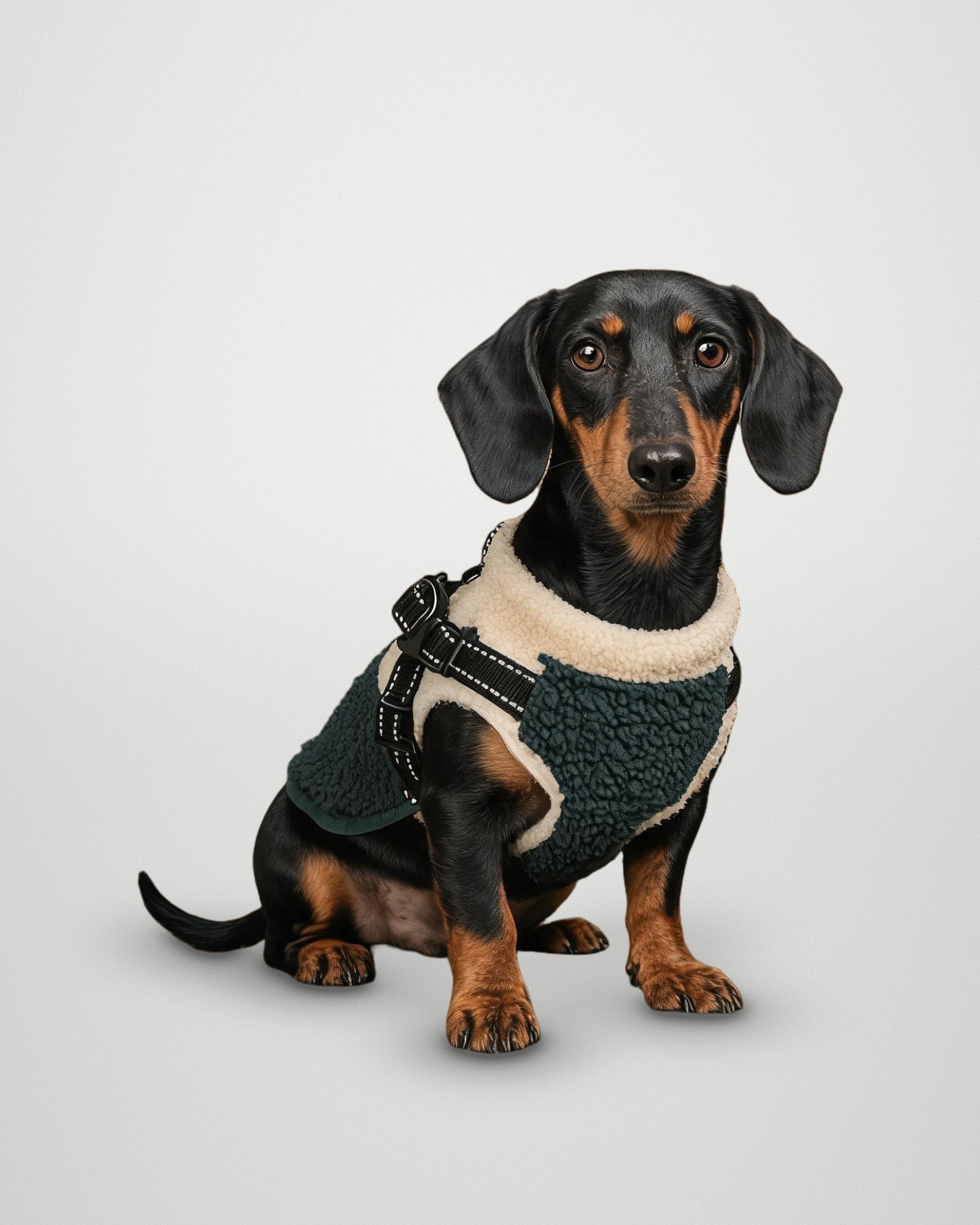 Teddy Fleece Harness Vest – Green Cream