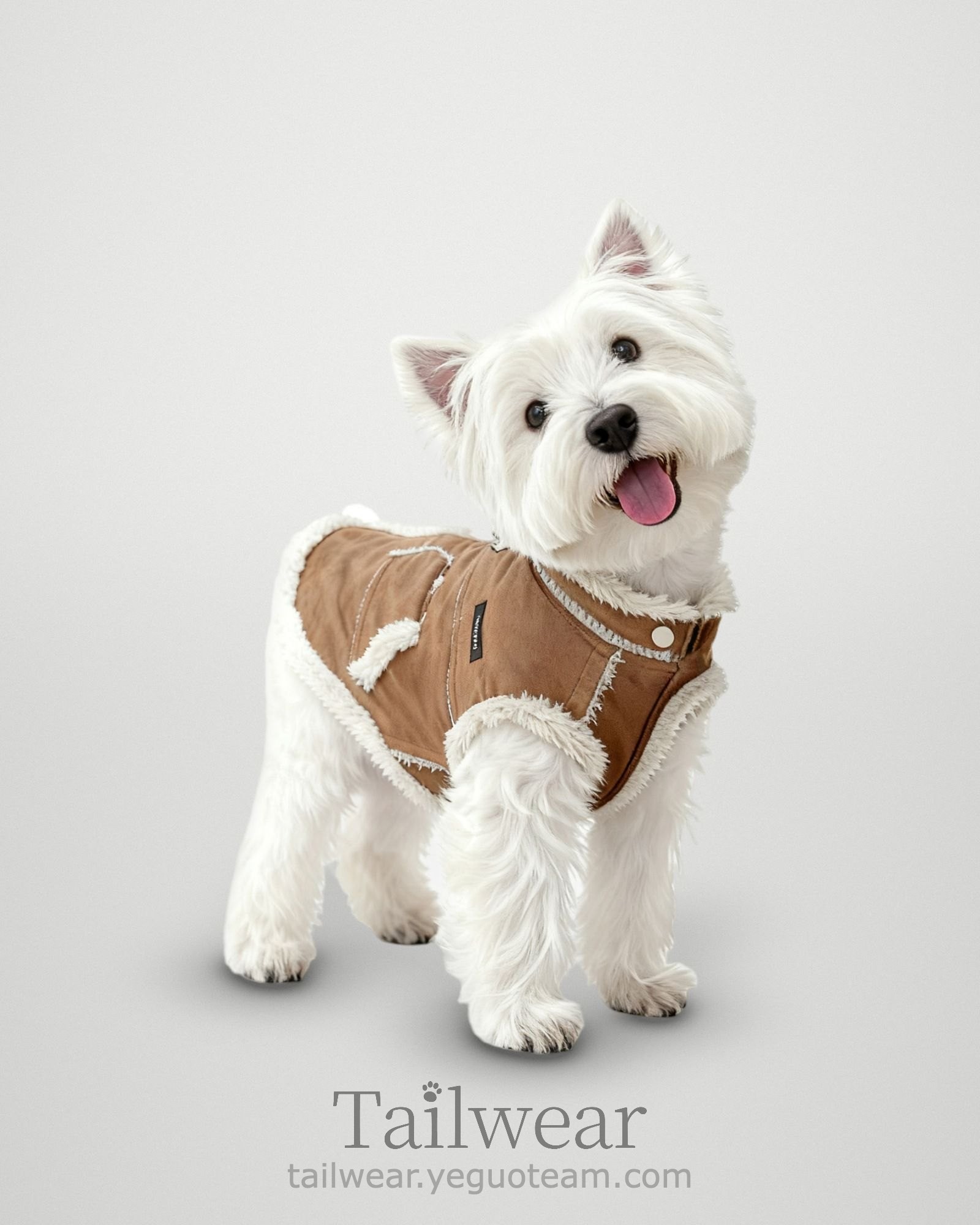 Shearling-Trim Suede Vest – Coffee