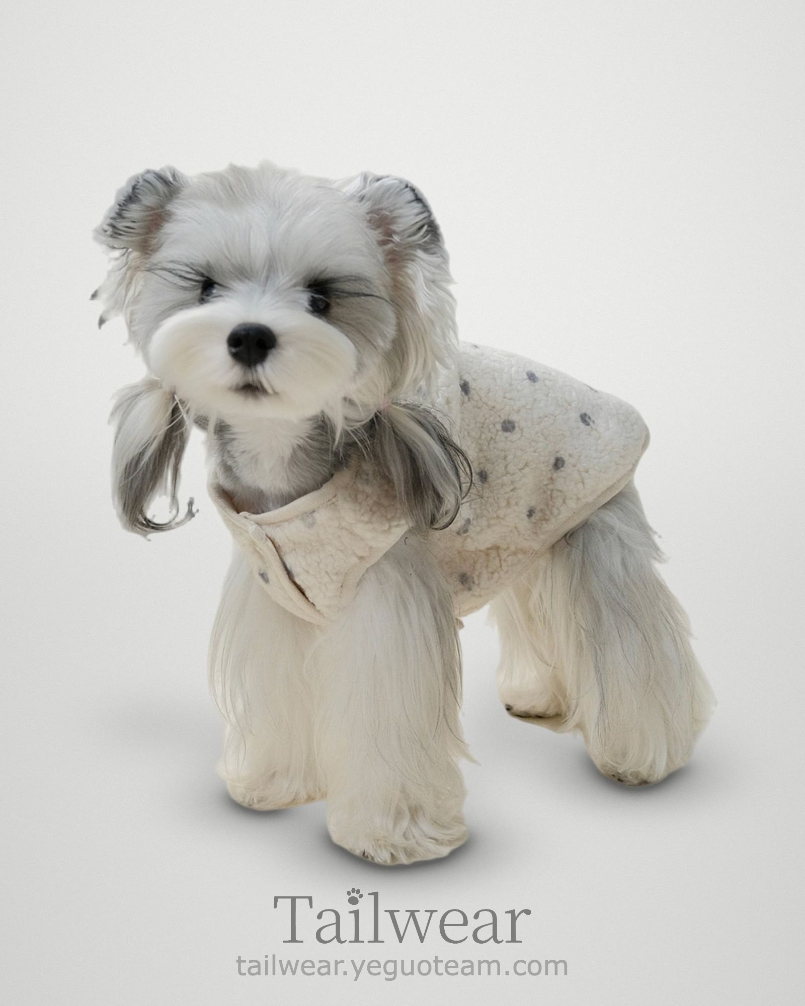 Polka Dot Fleece Vest – Cream