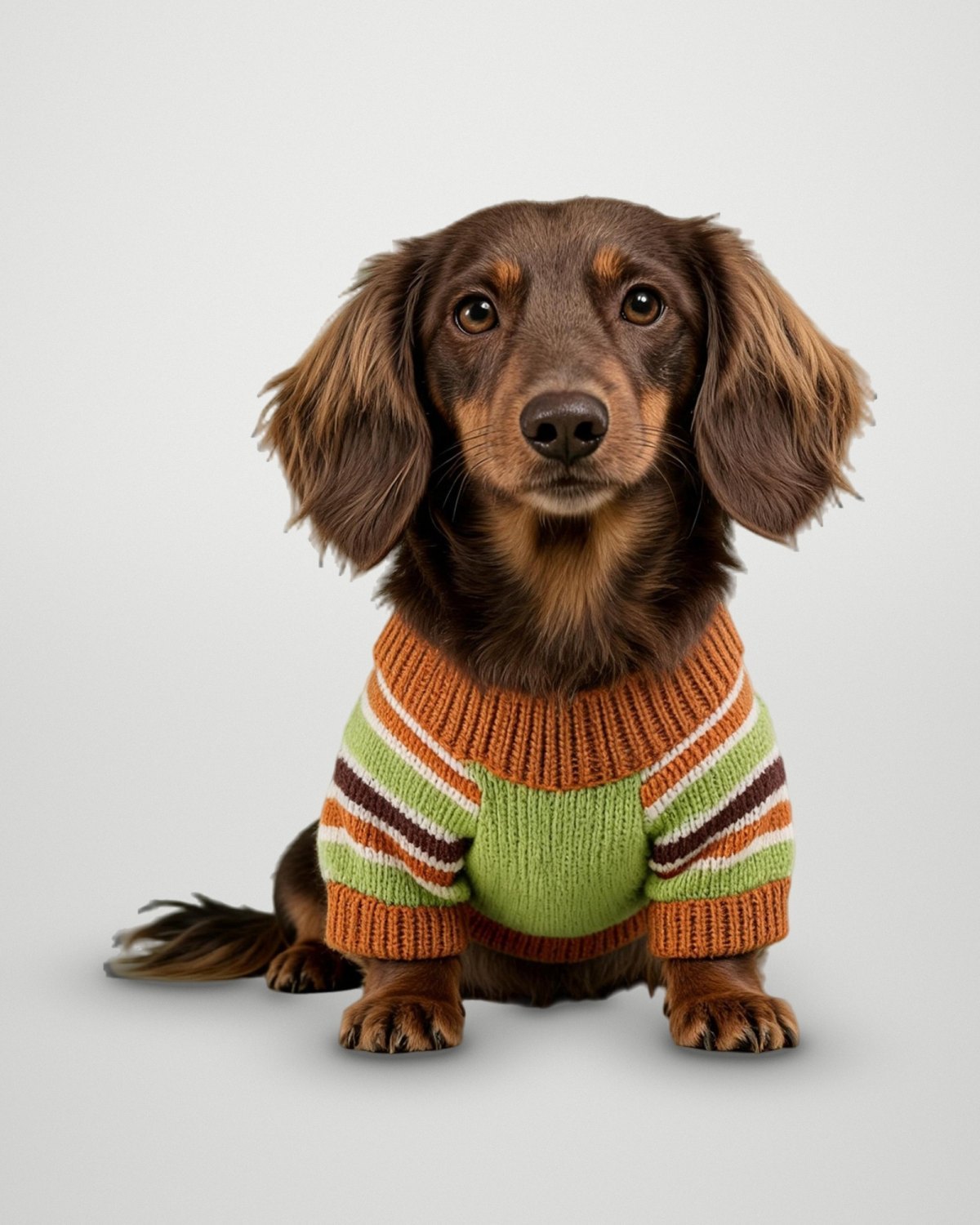 Caramel Stripe Turtleneck Sweater – Matcha