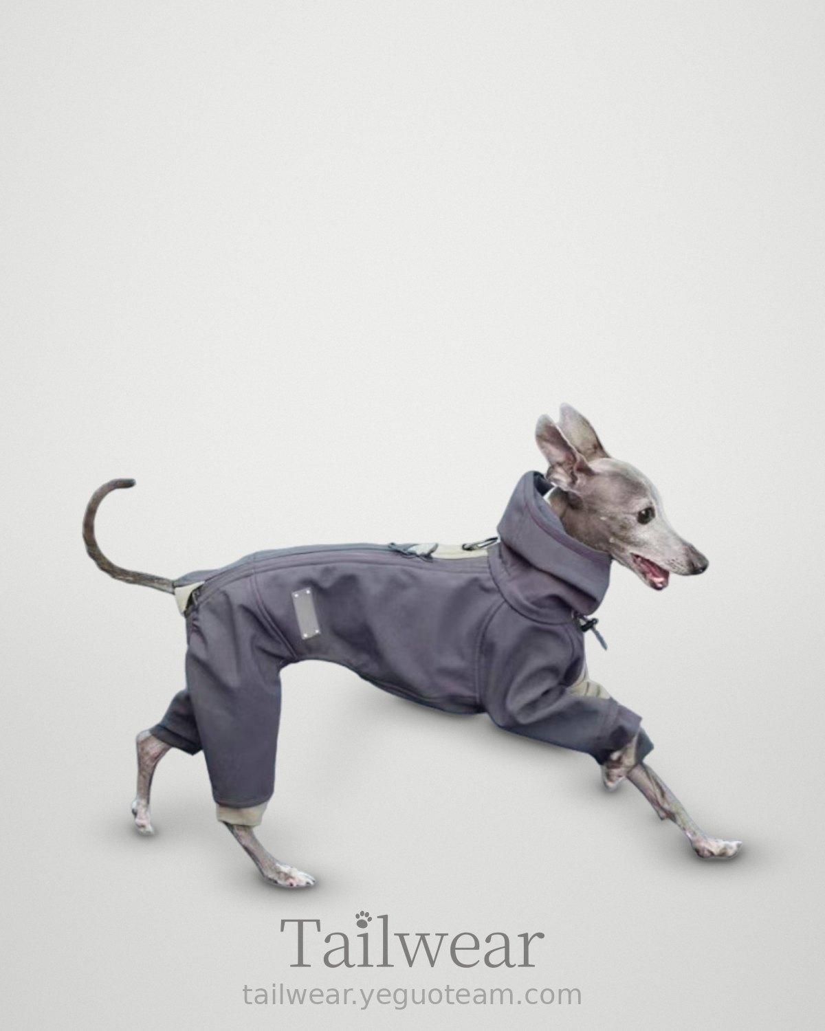 Whippet Padded Four-Leg Coat – Grey