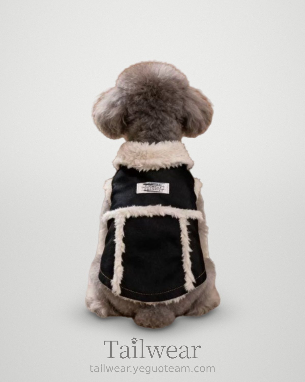Shearling-Trim Black Vest – Black