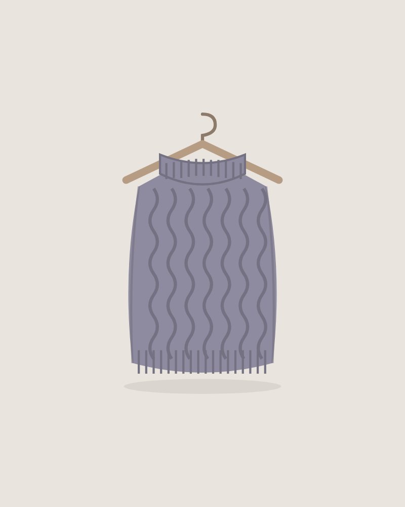 Cable Knit Sweater in Lilac Grey