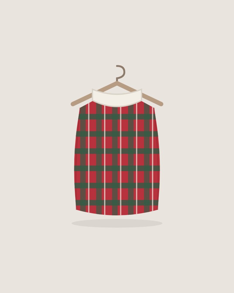 Plaid Holiday Hoodie in Plaid Red